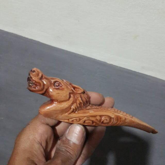 PIPA CANGKLONG KAYU STIGI UKIR KUDA
