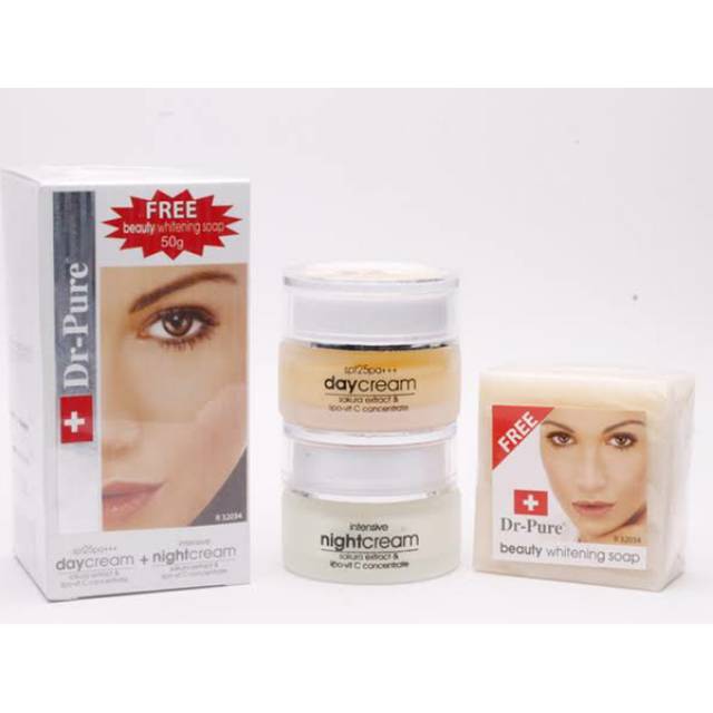 Dr. PURE | Krim siang dan malam + sabun muka.