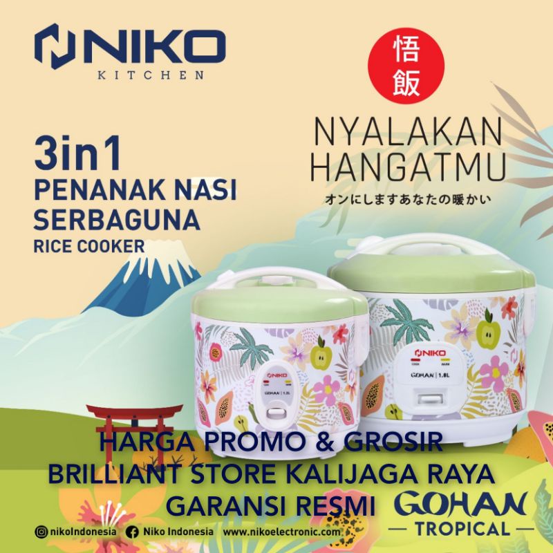 rice cooker niko serbaguna niko 1,8L gohan/goshop brilliant store Kalijaga raya