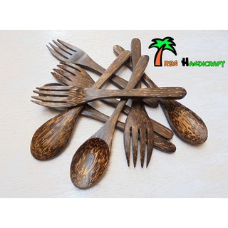 Sendok garpu set kayu  aren  18cm Shopee Indonesia
