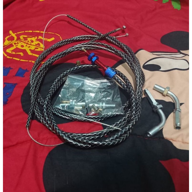 Kabel kopling karbon Thailand ORI ginal variasi motor Vixion Satria Fu Gl Nija RX king dll universal-3