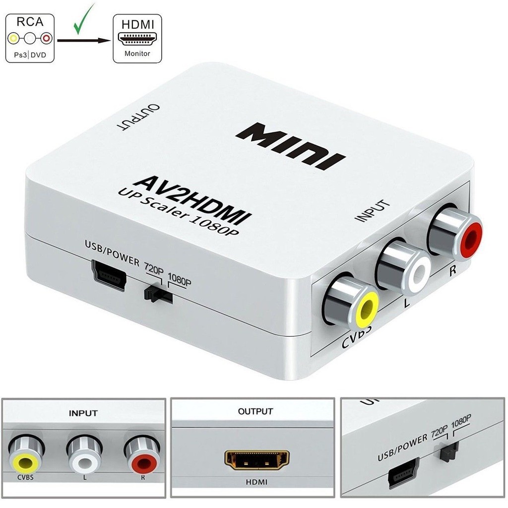 AV2HDMI CONVERTER / Converter Konverter AV to HDMI - RCA to HDMI