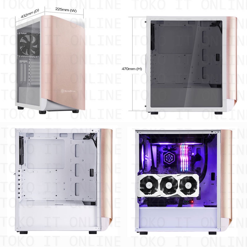 SILVERSTONE MIDDLE TOWER CASE SETA A1 ROSE GOLD