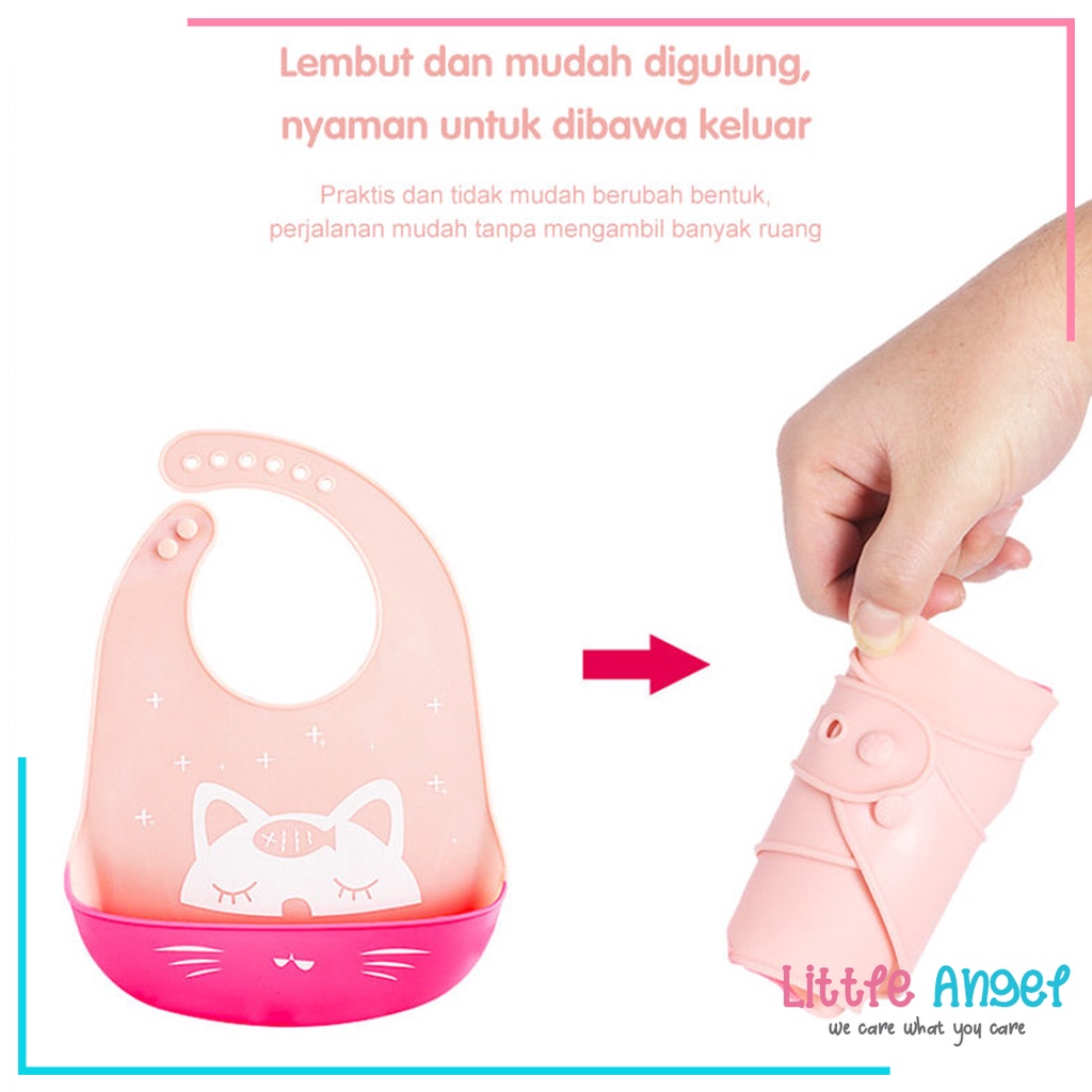 BABY BIB Celemek Makan Bayi Slaber Silikon Anak Bibs Karet Baby Burb Apron Silicon Anti Air