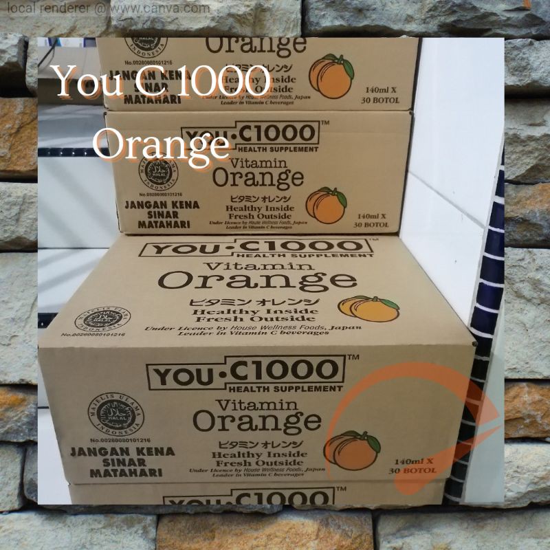 Vitamin C You C 1000 rasa orange / lemon botol kaca