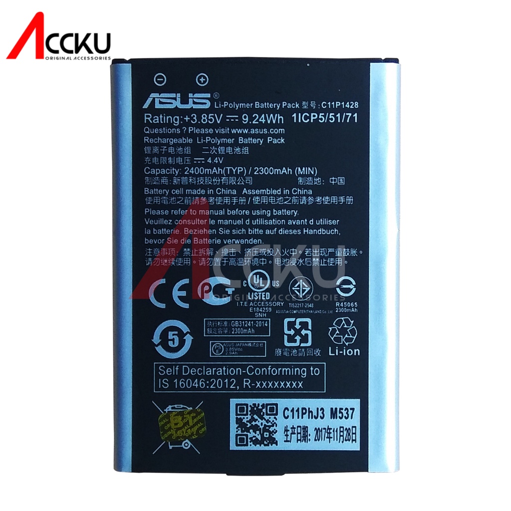 [C11P1428] aterai Asus Zenfone 2 Laser 5 inch Z00RD Z00ED ZE500KG ZE500KL C11P1428 Original OEM Batre Batrai Battery