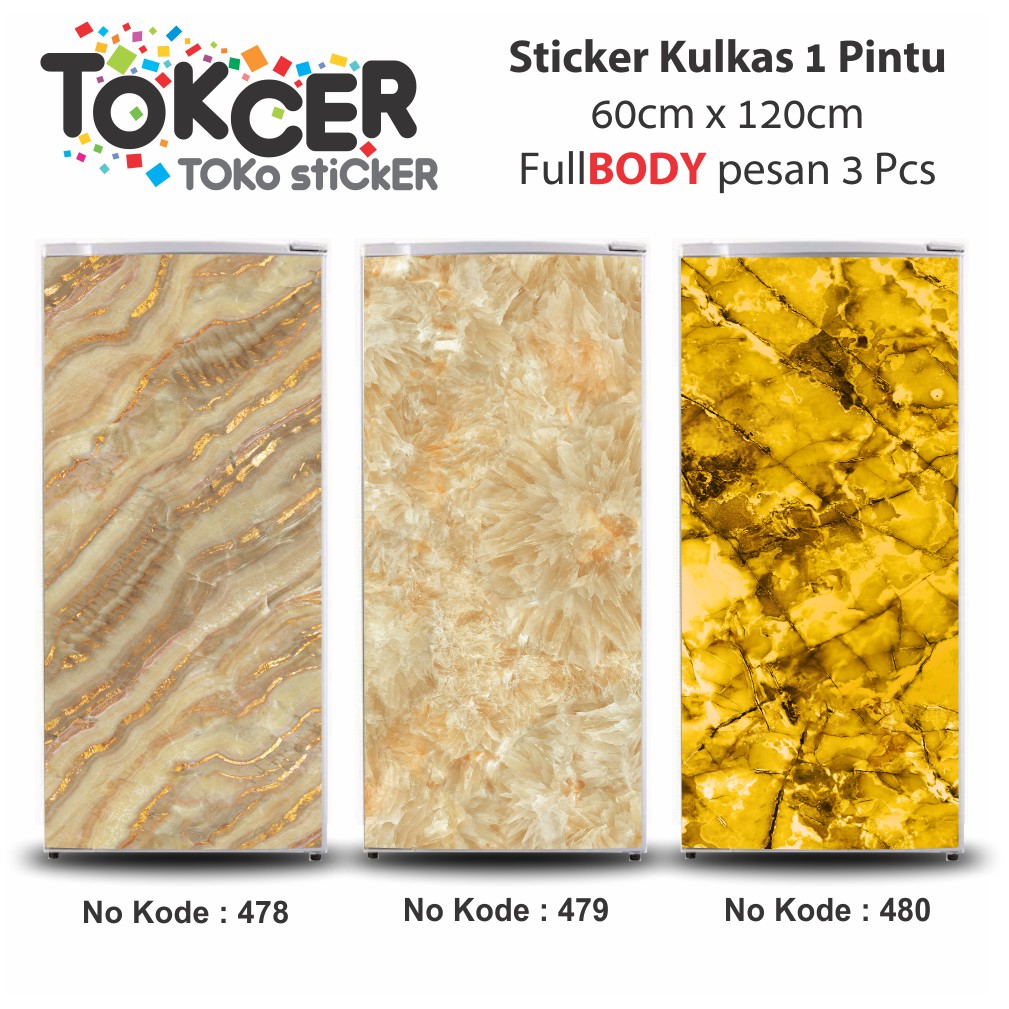 Stiker Kulkas 1 dan 2 Pintu Standar Motif MARMER