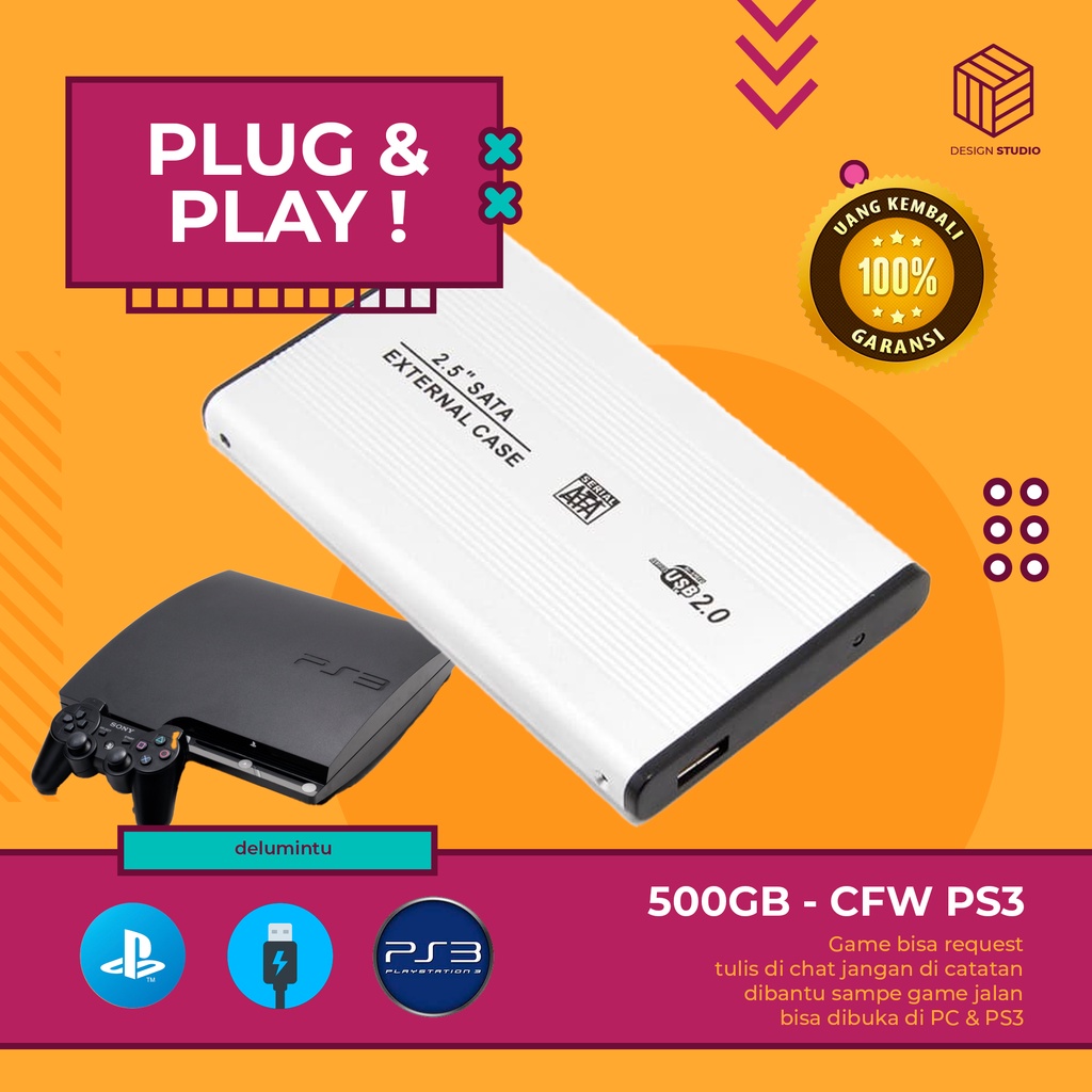 Hdd Harddisk External 500gb Bonus Game PS3 CFW Terlengkap