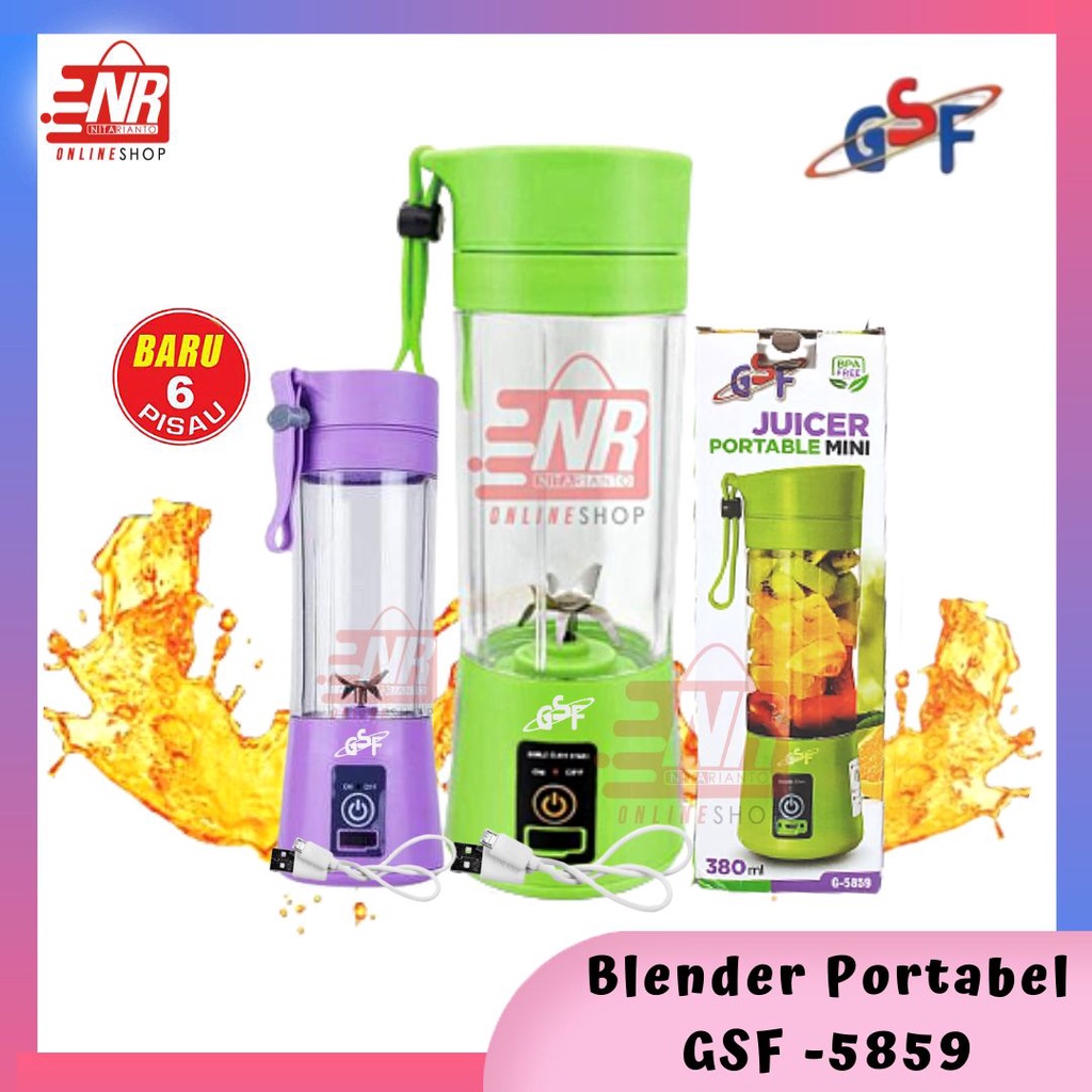 Blender Portable - Blender Juice USB 6 Mata Pisau GSF G 5859 / Q2 6888