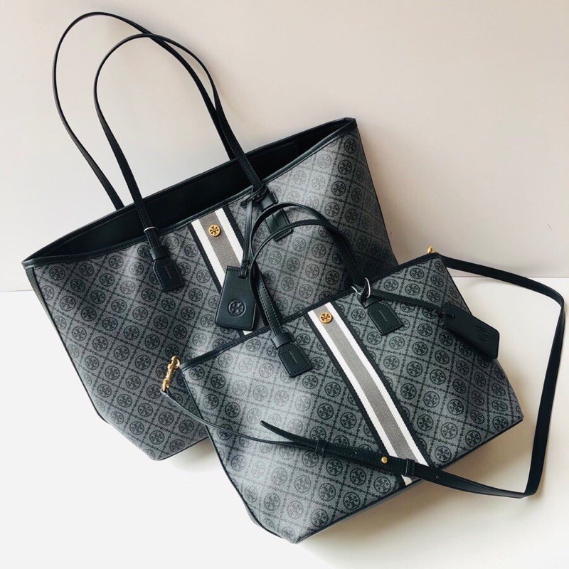 Tory Burch T Monogram Coated Canvas Tote Bag