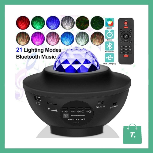 TaffLED Speaker Bluetooth Portable dengan Lampu Tidur Proyektor dan Remote