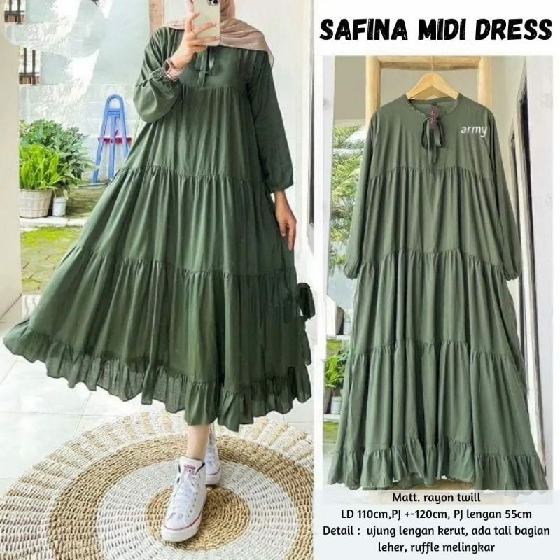 SAFINA MIDI DRESS RAYON PREMIUM / SOJIN MIDI DRESS RAYON