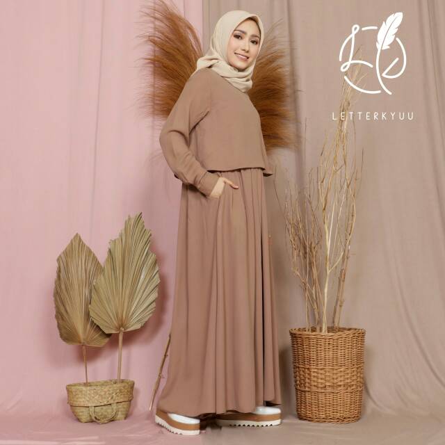 Eres Croptop dress simple lucu gamis busana muslim wanita hijab dress kuliah ngantor daily