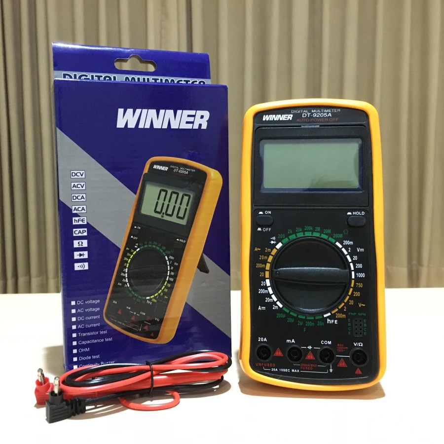 MULTIMETER DIGITAL TESTER MULTITESTER AVOMETER WINNER DT-9205A