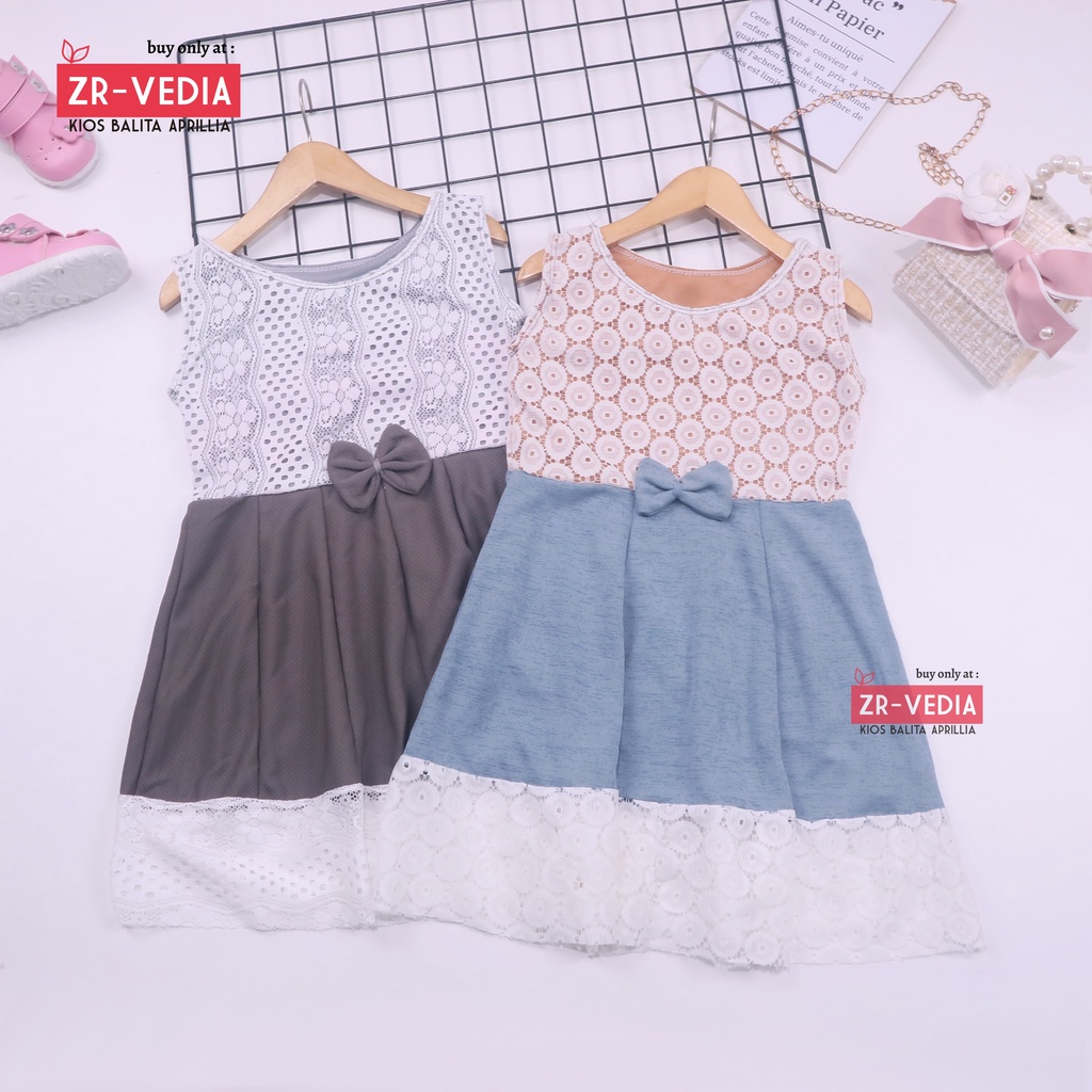 Dress Zulfa uk 4-5 Tahun / Baju Brukat Import Dres Brokat Anak Perempuan Pakaian Balita Cewek