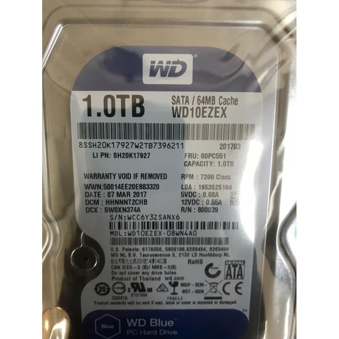 Hardisk Internal WD PC Blue 1TB 3,5 Inch SATA