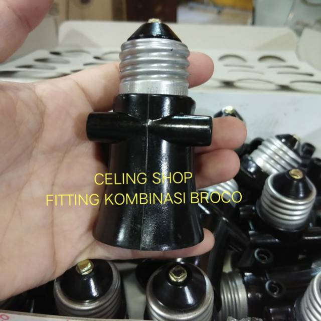 Jual Fitting Kombinasi Rumah Lampu Colok Colokan Broco Indonesiashopee