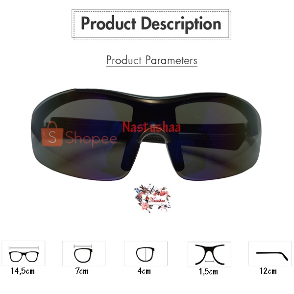 (READY COD) Kacamata Santai Bersepeda Outdoor Sport Lensa Mirror Sunglasses Man / Woman Kaca mata Sepeda Sporty Wraparounds