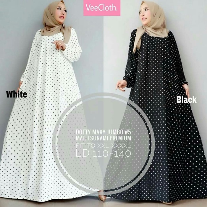 PolkaDotty Maxy Jumbo/long dress jumbo/gamis murah/gamis jumbo
