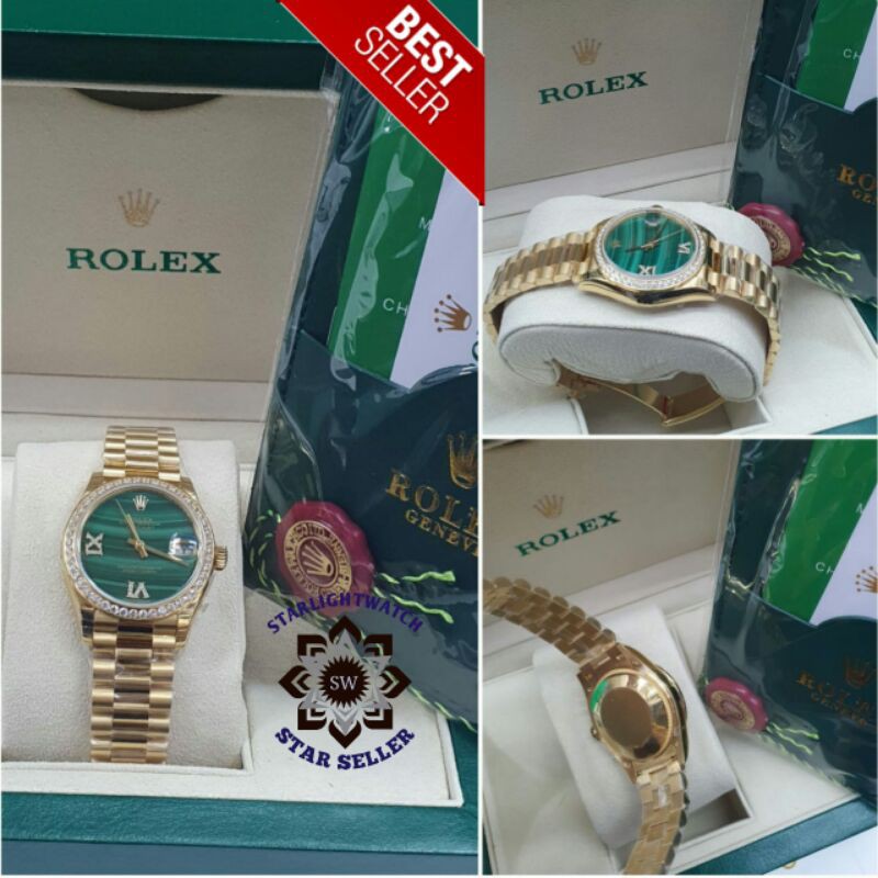 JAM TANGAN WANITA ROLEX AUTOMATIC MESIN SWISS KUALITAS ORIGINAL