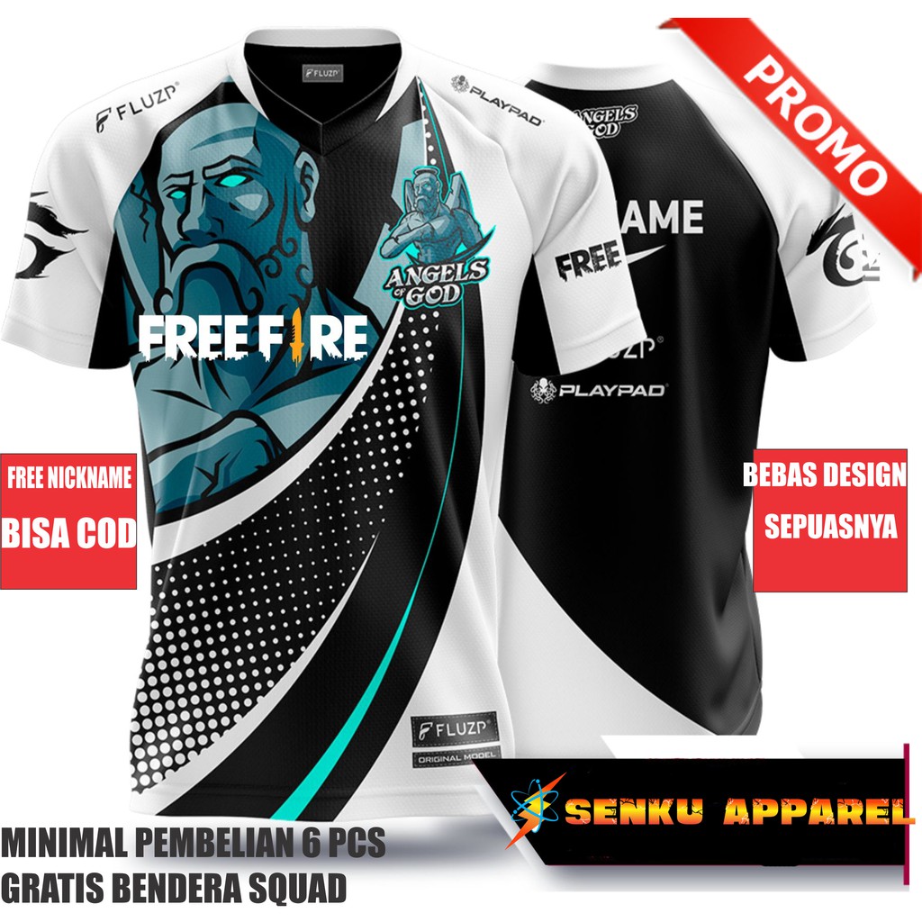JERSEY GAMING FREE FIRE TERBARU 2020 KAOS GAMING CUSTOM FF, ML, PUBG MURAH FREE DESIGN JERSEY FF.COD