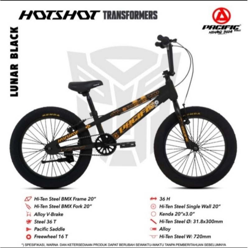SEPEDA BMX PACIFIC HOTSHOT TRANSFORMERS ROTOR 20INCH BAN BESAR