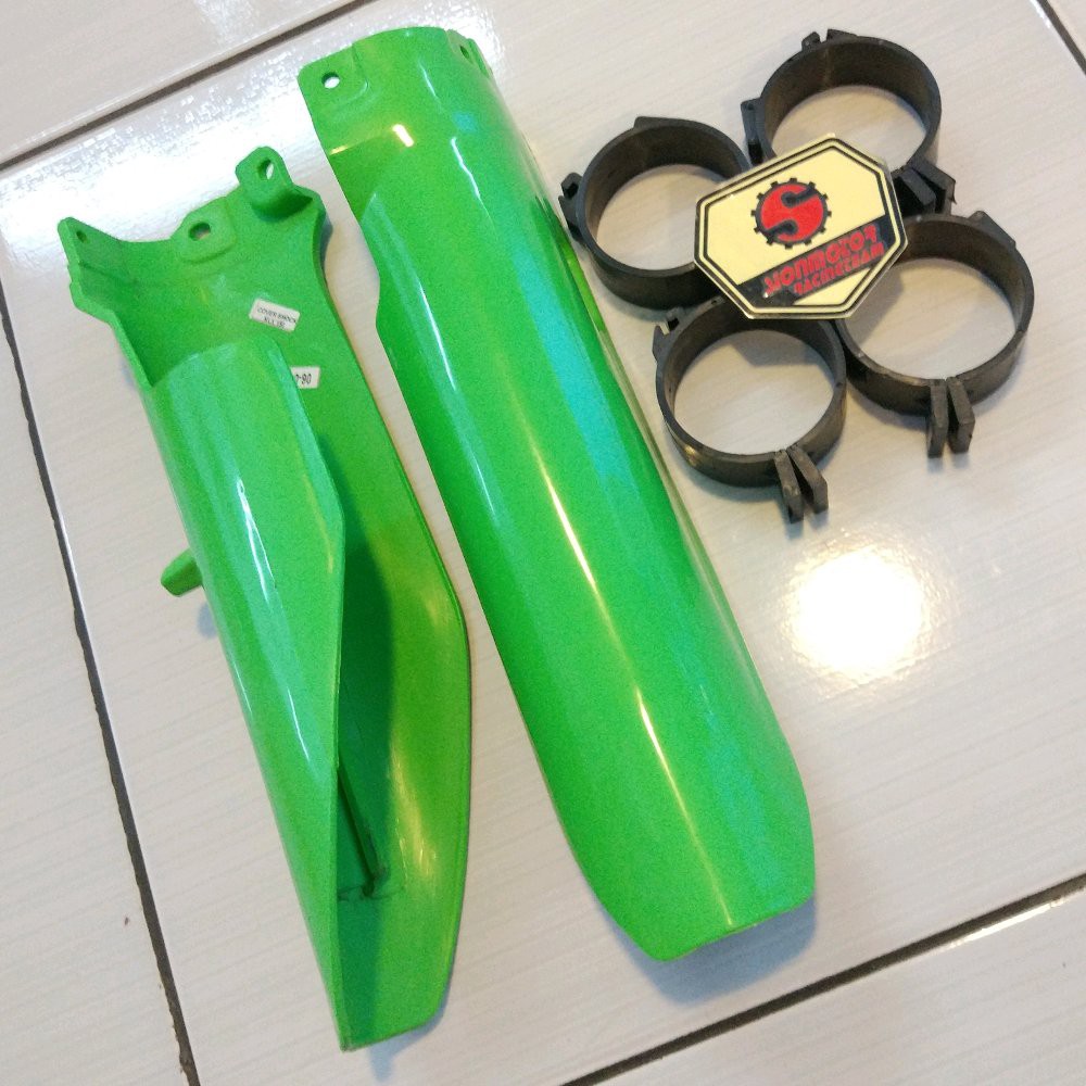 Cover Shockbreaker / Pelindung Shock Depan Kawasaki KLX BF / DTRACKER Hijau