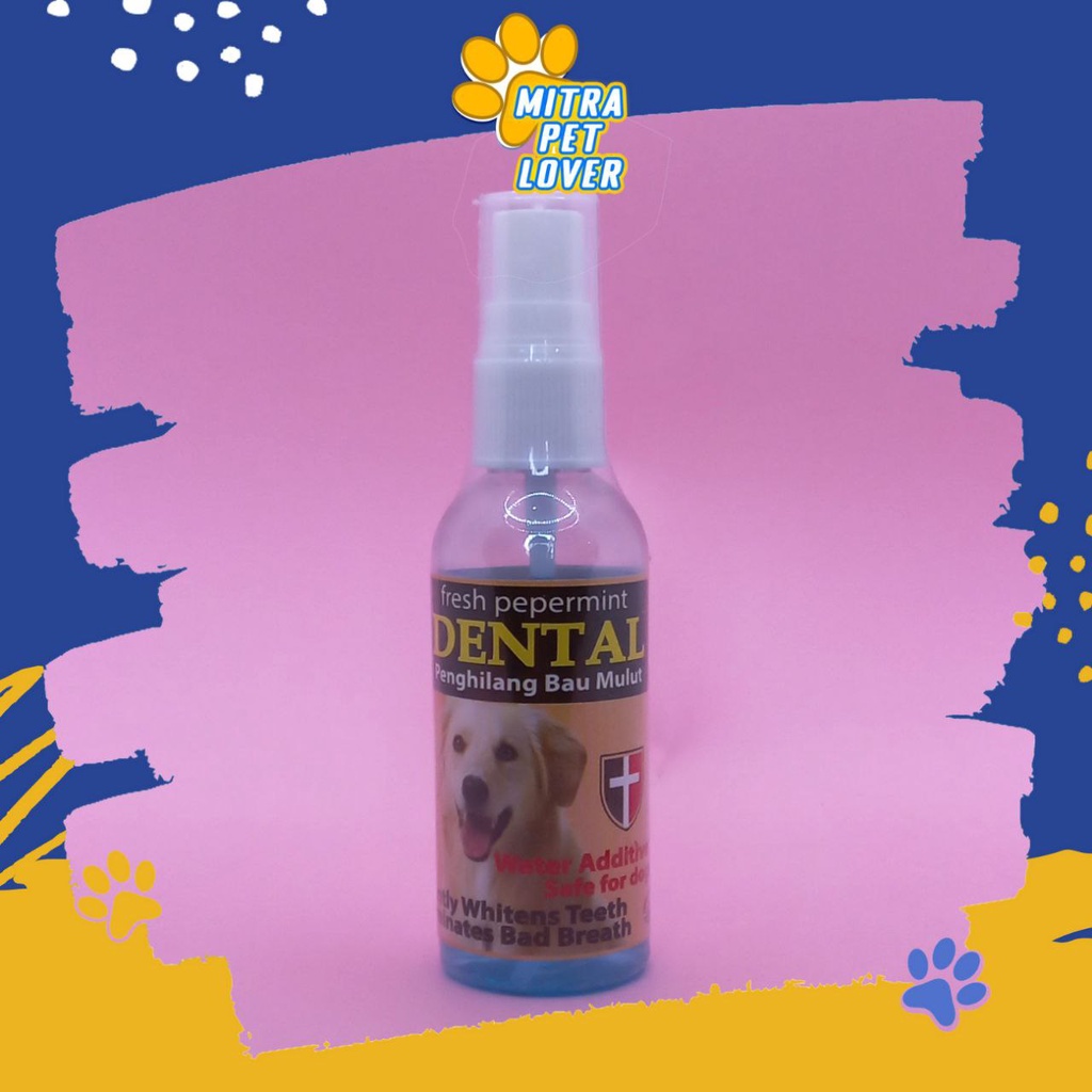 PENGHILANG BAU MULUT ANJING - DENTAL DOG SPRAY 60 ML ORIGINAL - DENTALDOG MENGHILANGKAN AROMA TIDAK SEDAP PADA DOGY AMPUH WANGI FRESH PET ANIMAL HEALTHCARE AND VETERINARY TAMASINDO OBAT KESEHATAN DAN VITAMIN TERNAK HEWAN BINATANG PELIHARAAN MITRAPETLOVER