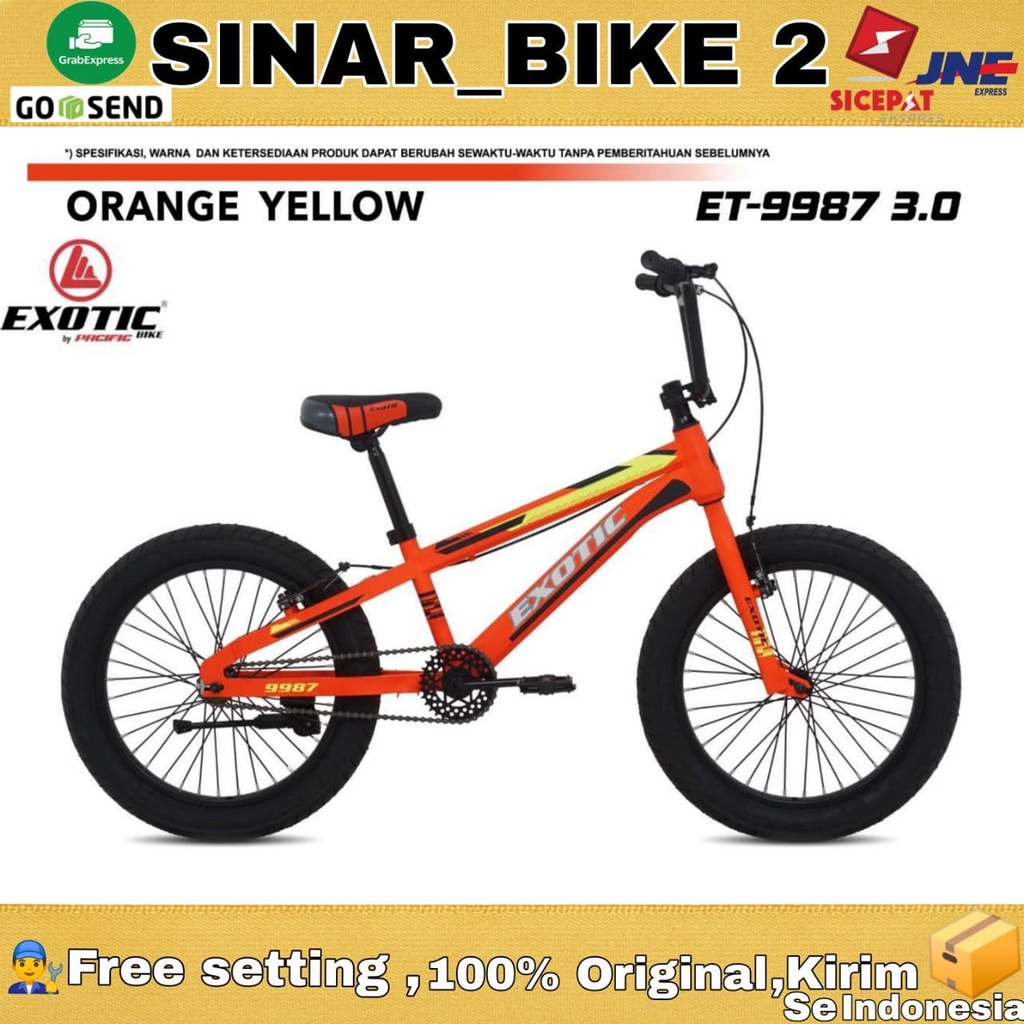 Sepeda Anak Bmx Exotic ET-9987 3.0 Ban Jumbo Tanpa Rotor