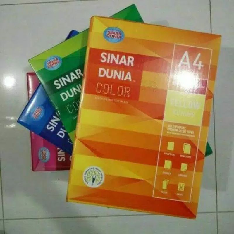 

kertas hvs A4 70gr sidu warna 1 rim isi 500lmbar