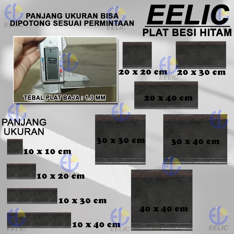 EELIC PLT-H1MM PLAT HITAM BESI BAJA 20X30CM TEBAL 1MM COCOK UNTUK DIY MESIN-MESIN