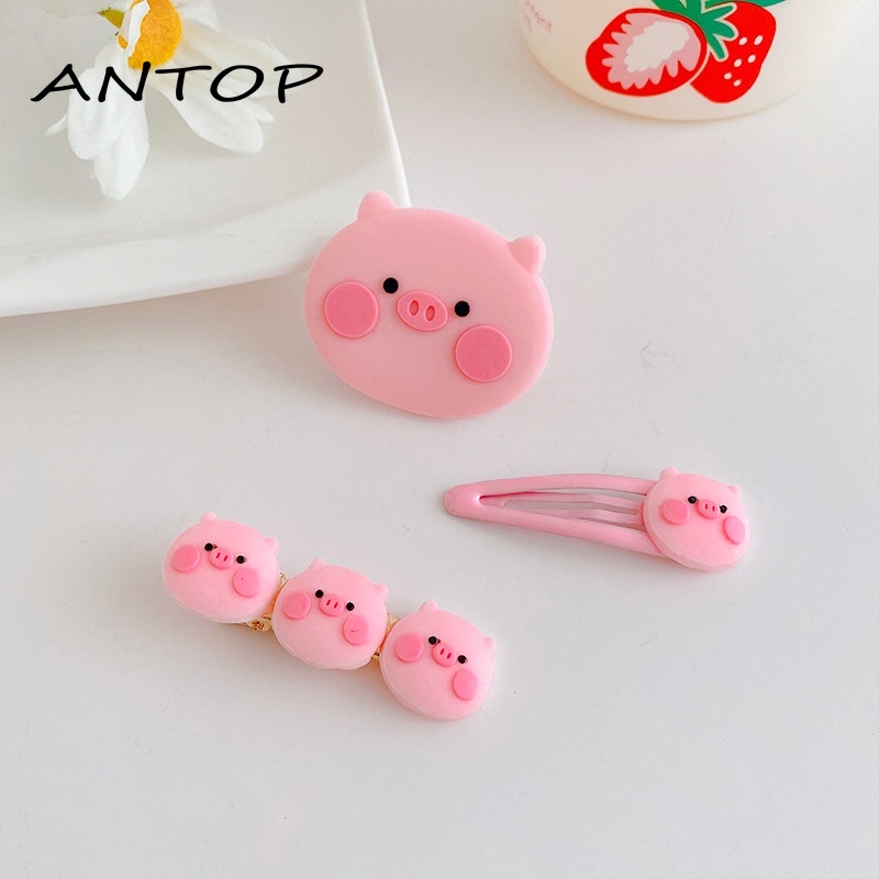 Cute Pink Piggy Hairpin Poni Rusak Rambut Aksesoris Rambut Gadis Bulang Hadiah ANTOP