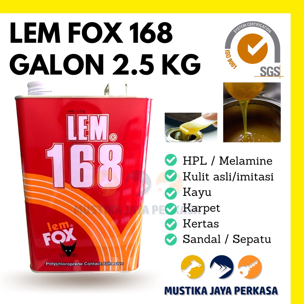 

Lem Fox 168 2.5kg Polos Galon Merah