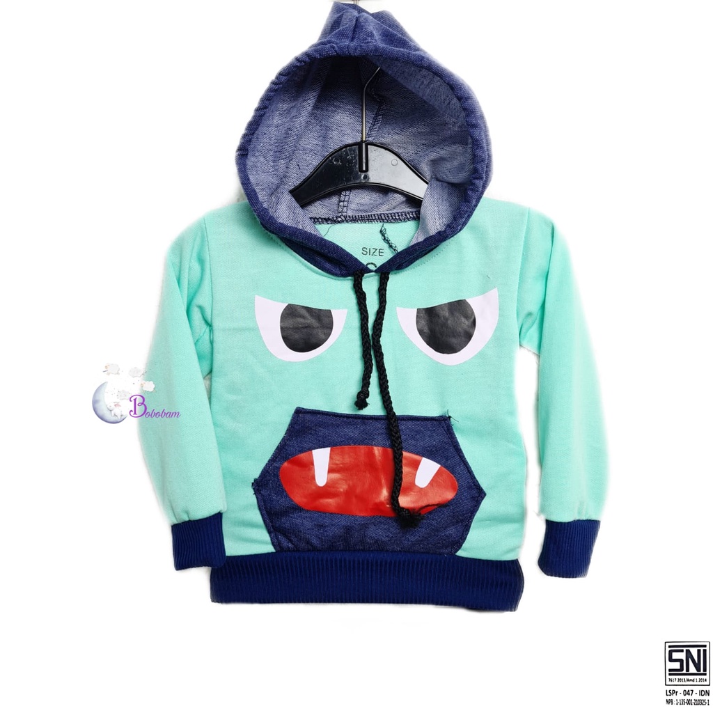 BOBOBAM BAJU BAYI LAKI LAKI  HOODIE ANAK COWO LUCU ATASAN COWOK  6 12 BULAN  KEREN TRENDY KEKINIAN MONSTER KARAKTER