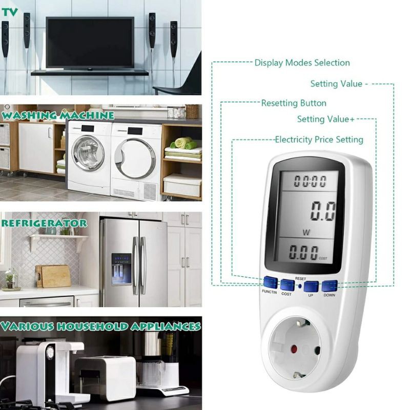 KWH Meter Alat Ukur Daya Pemakaian Listrik Portable Model Stop kontak Single Phase