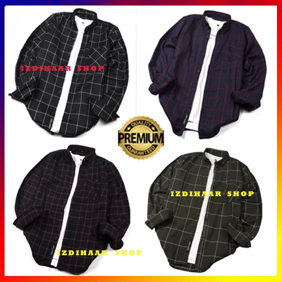 Kemeja Flanel Jumbo Big Size XXL XXXL Pria Wanita Lengan Panjang Hem Flanel Big Size Impor Kualitas Premium Atasan Jumbo