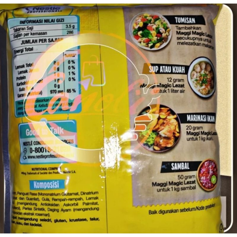 maggi magic lezat 1kg bumbu penyedap rasa ayam serbaguna 1 kg