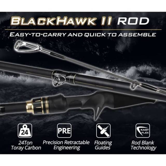 KastKing BlackHawk II Joran Pancing Carbon Fiber Casting Rod 2.28M