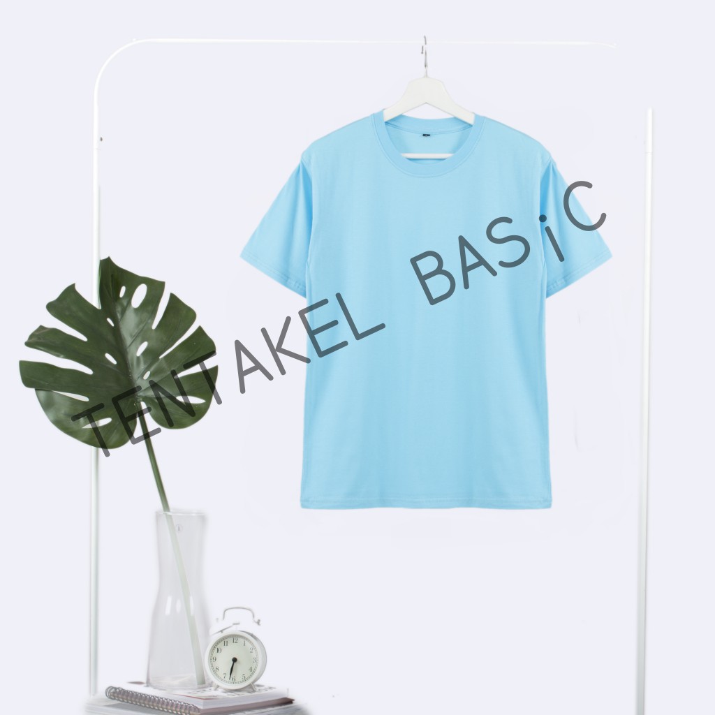 "BIRU LANGIT / TURKIS" KAOS POLOS V15 - SHORT SLEEVE