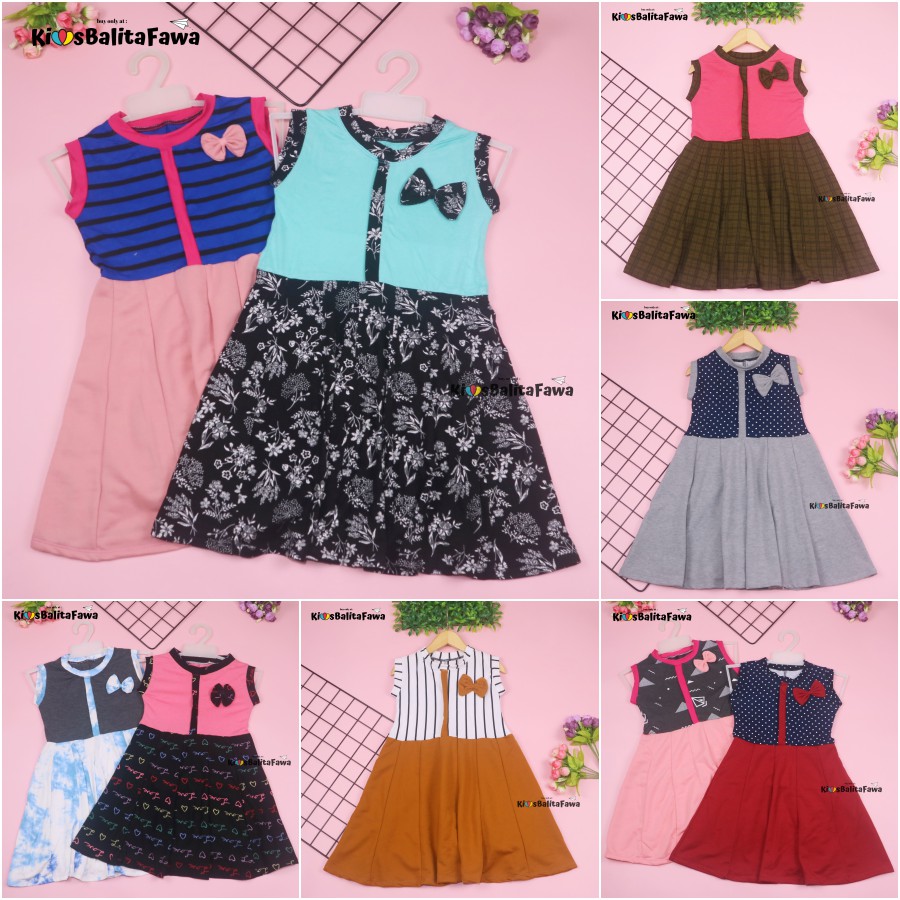 Dress Bilqis uk 2-3 Tahun / Pakaian Harian Yukensi Perempuan Murah Grosir Baju Anak Dres Gaun Pesta