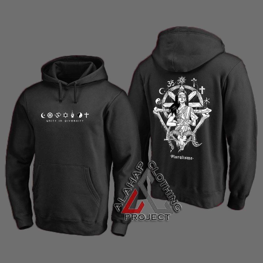 Jaket Hoodie Sweater Dewasa Remaja PLURALISME BAPHOMET UNITY IN DIVERSITY
