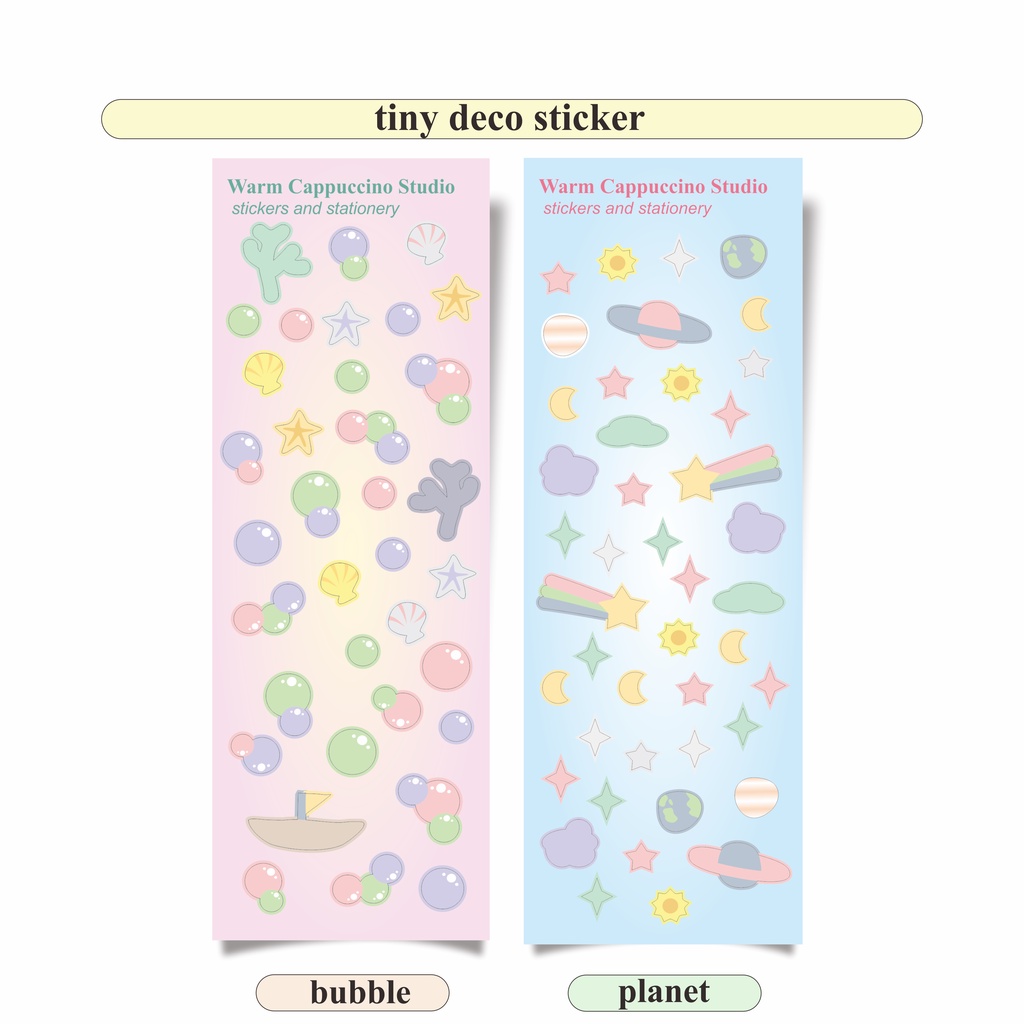

[Warm Cappuccino] Sticker Tiny Deco ( Ribbon Confetti Toploader Polcos Polaroid)