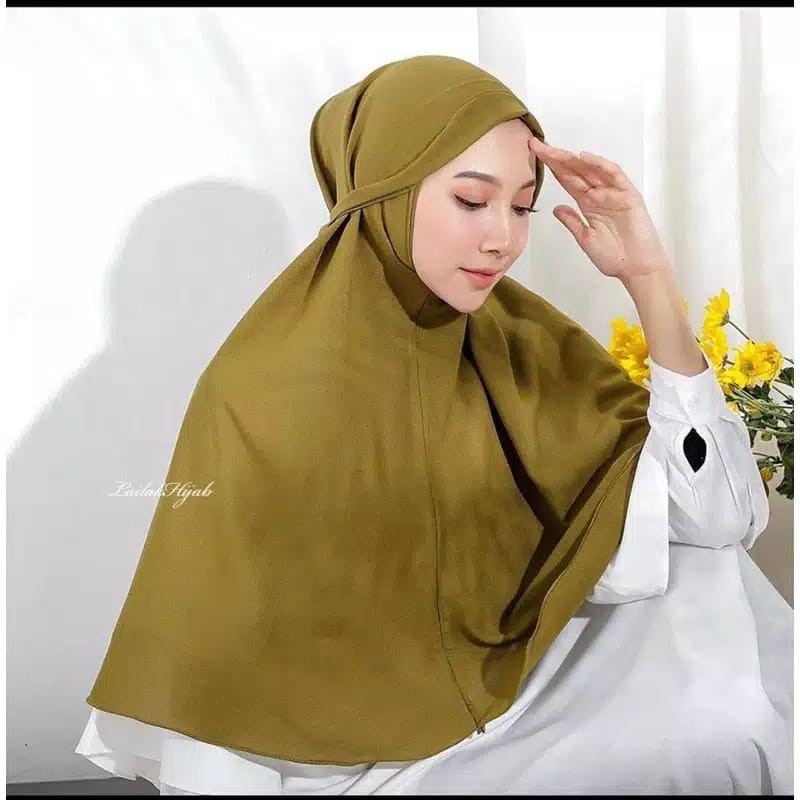 HIJAB LAYLA BERGO TALI JILBA INSTAN DIAMOND CREPE PREMIUM