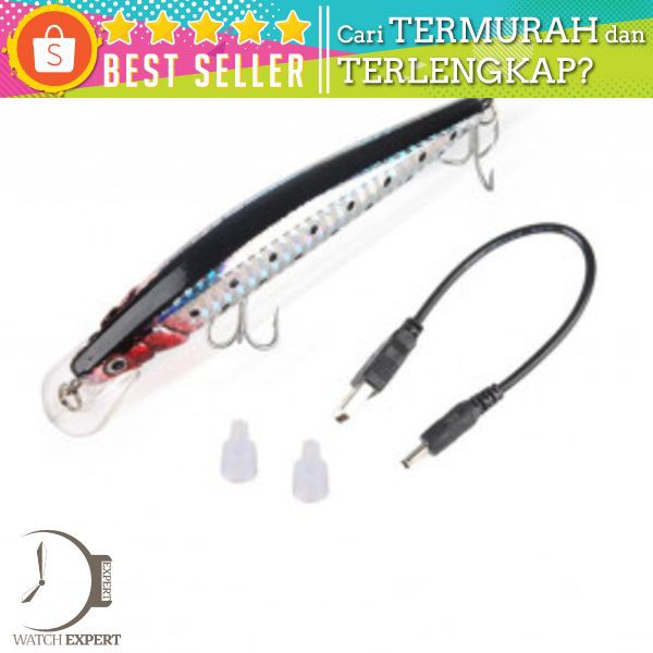 Umpan Pancing Ikan Flashing LED Floating Lure Bait Rechargeable - FEWIYONI m10 Silver