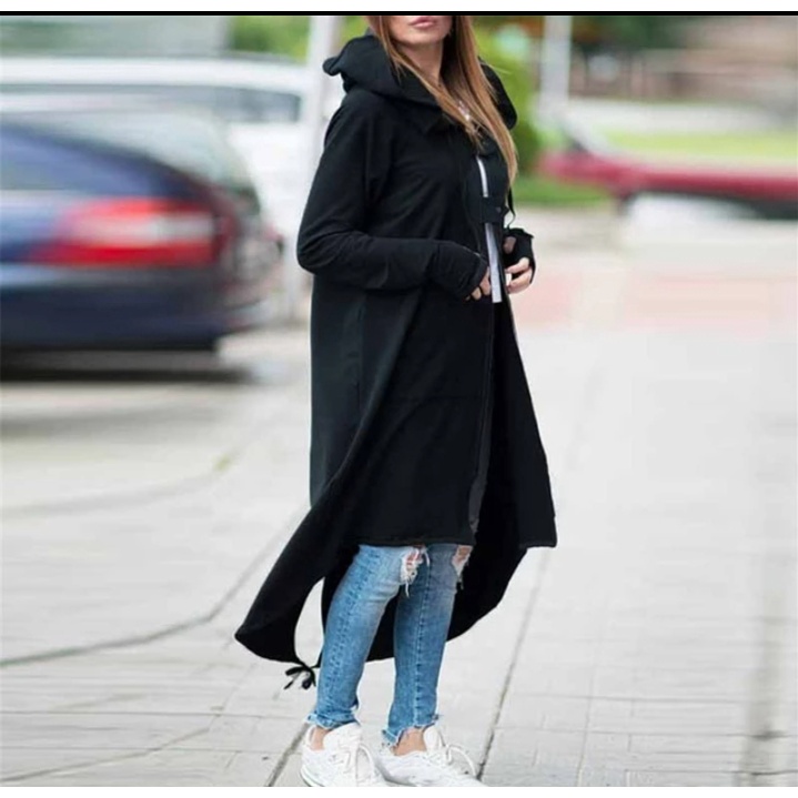 long hoodie zipper batwing korean style