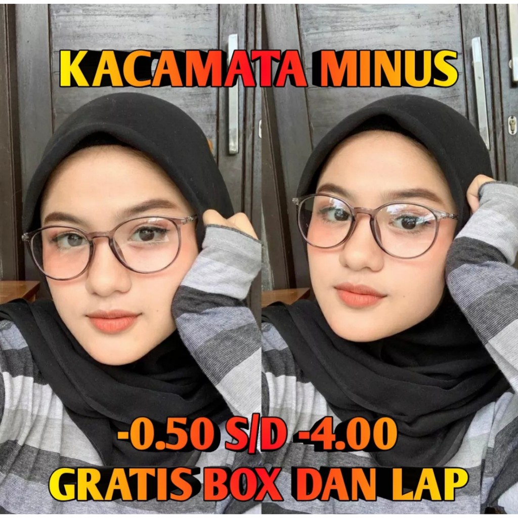 SPRING STYLE MINUS CASUAL KACAMATA OVAL CASUAL UKURAN 0.50-4.00 FREE BOX DAN LAP