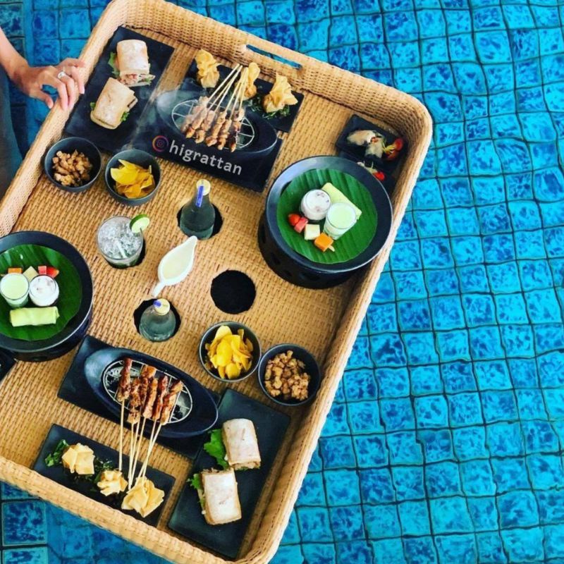 Rectangular FT Pool Tray | Floating Breakfast Tray | Nampan Apung Villa | Pool Tray Villa Bali