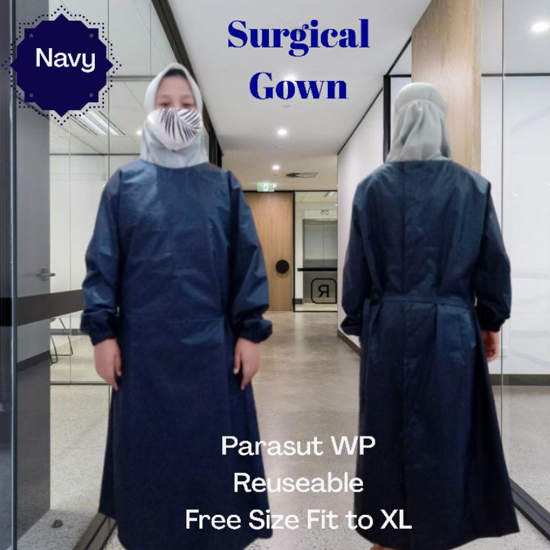 APD I Surgical Gown I Jubah Operasi - Navy