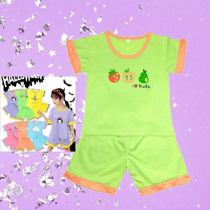 Setelan anak peremuan/ laki-laki / Baju anak perempuan & laki- laki / Baju anak 1-7 tahun-I Love Fruits