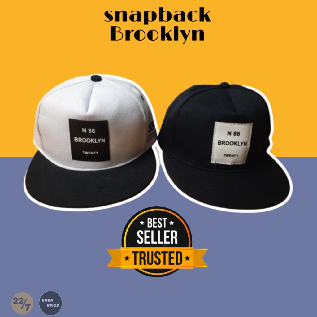 TOPI SNAPBACK WANITA PRIA SNAPBACK BROOKLYN SNAPBACK TERBARU 2021 SNAPBACK POLOS HITAM PUTIH